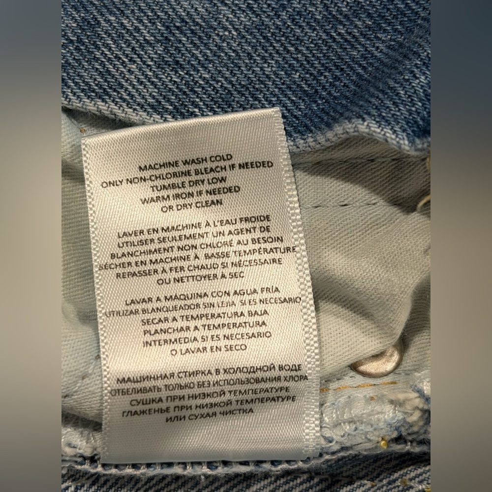 Re/Done Womens Shorts Blue Cut off High Waist Organic Cotton Denim Button Fly 25 - Picture 14 of 14